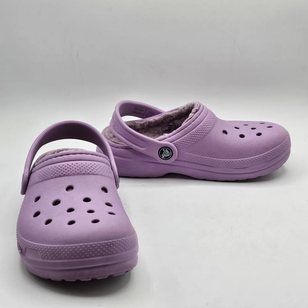 Crocs fleece lined clog purple lilac size 1 - Picture 10 of 15